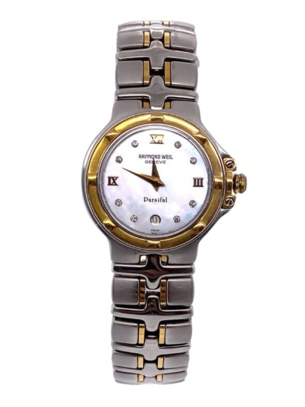 Eight diamonds Raymond Weil Parsifal Womens Watch 27mm MOP 9990 Date Swiss